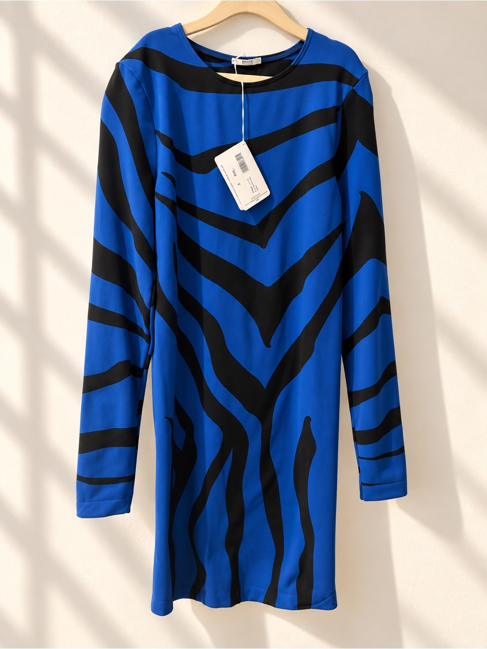 Wolford 9371 Electric Black Zebra Print Dress NWT Size Small